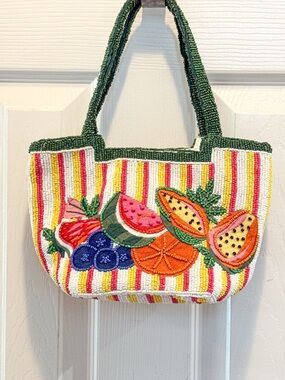 VIRAL TJ Maxx Beaded Fruit Tote Bag | Handmade India Summer Statement Purse
